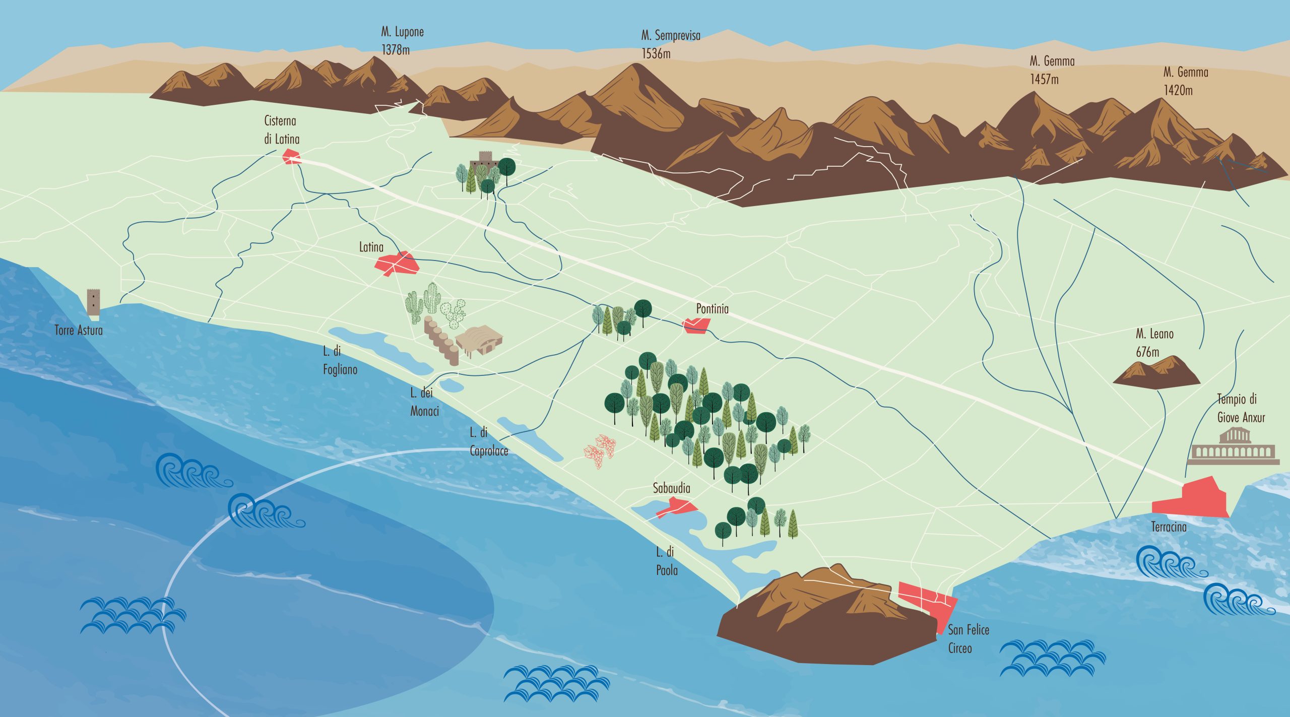 Mappa illustrata del territorio di Cantina Villa Gianna